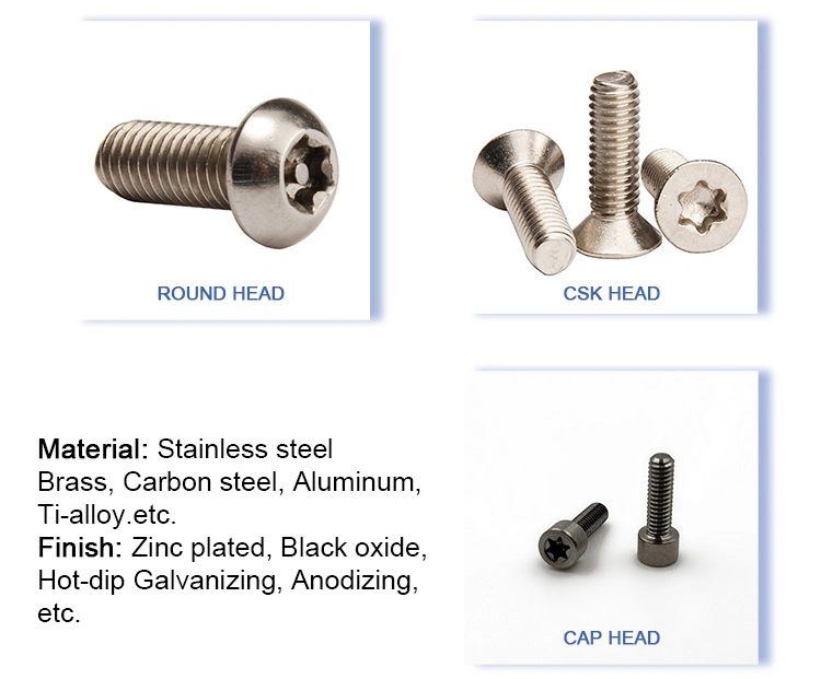 Stainless Steel Copper Aluminum Alloy Titanium Socket Head Cap Screws