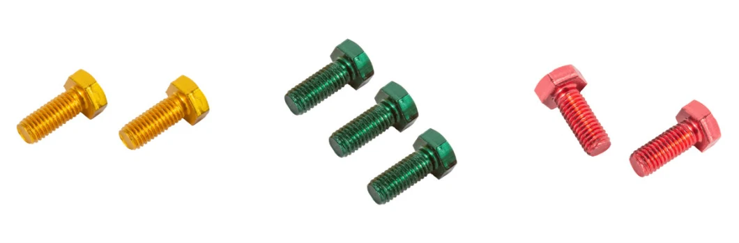 DIN933 Yellow Anodized Colored Hex Head Titanium Bolts for Chemical