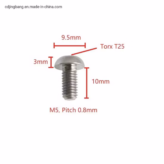 High Quality Fastener Rotor Baut M3 M6 T25 M5X10 Titanium Aluminum Color Pan Flat Head Bolt Screw