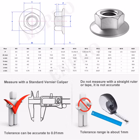 Factory Direct Selling M8 M10 Titanium Flange Hexagon Nuts for Bicycle
